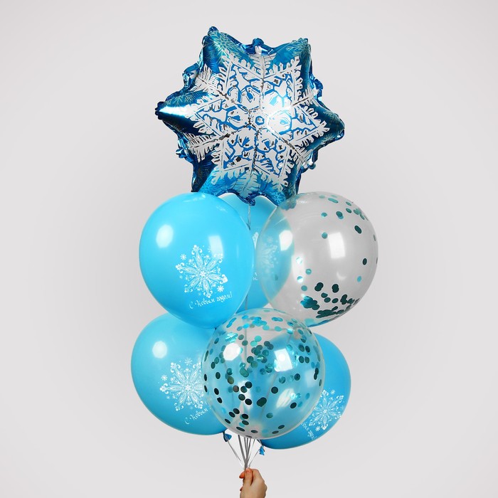 Фонтан из шаров "Снежинка", набор 7 шт.