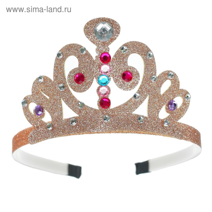 Корона на ободке «Принцесса», цвет розовый