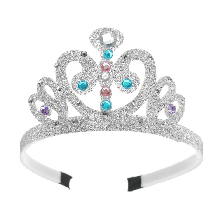 Корона на ободке "Принцесса", цвет серебро