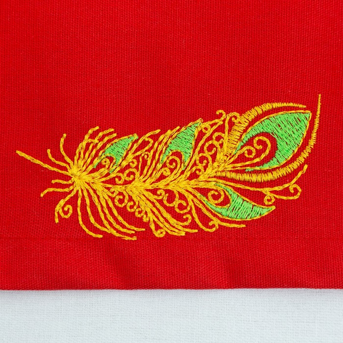 Дорожка "Этель" Пёрышко 40*140, саржа, цв. Красный, 100% хл, 200 гр/м2