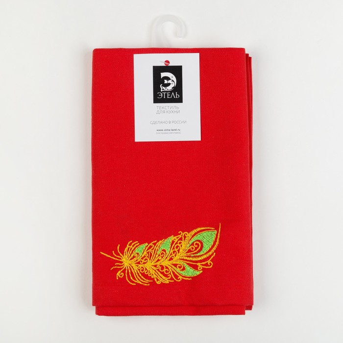 Дорожка "Этель" Пёрышко 40*140, саржа, цв. Красный, 100% хл, 200 гр/м2