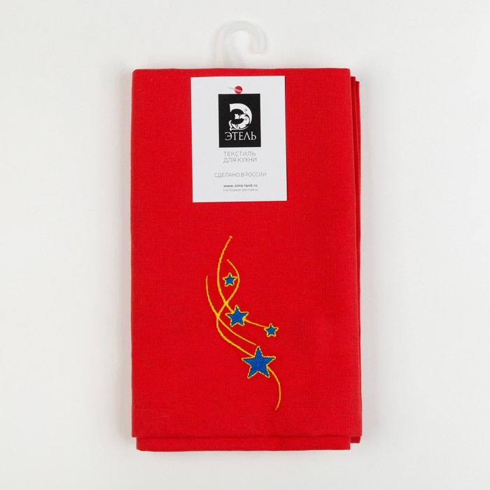 Дорожка "Этель" Звездопад 40*140, саржа, цв. Красный, 100% хл, 200 гр/м2