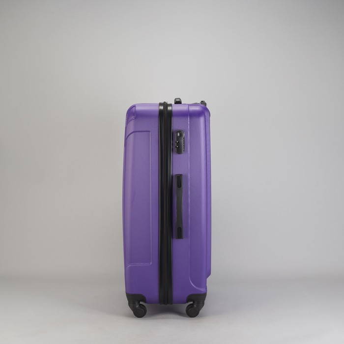 Чемодан большой "Сдвиг" 28", отдел на молнии, кодовый замок, 4 колеса, цвет фиолетовый