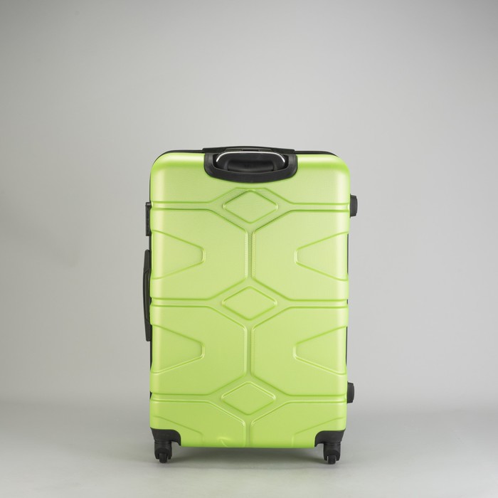 Чемодан большой "Доспехи" 28", отдел на молнии, кодовый замок, 4 колеса, цвет зелёный