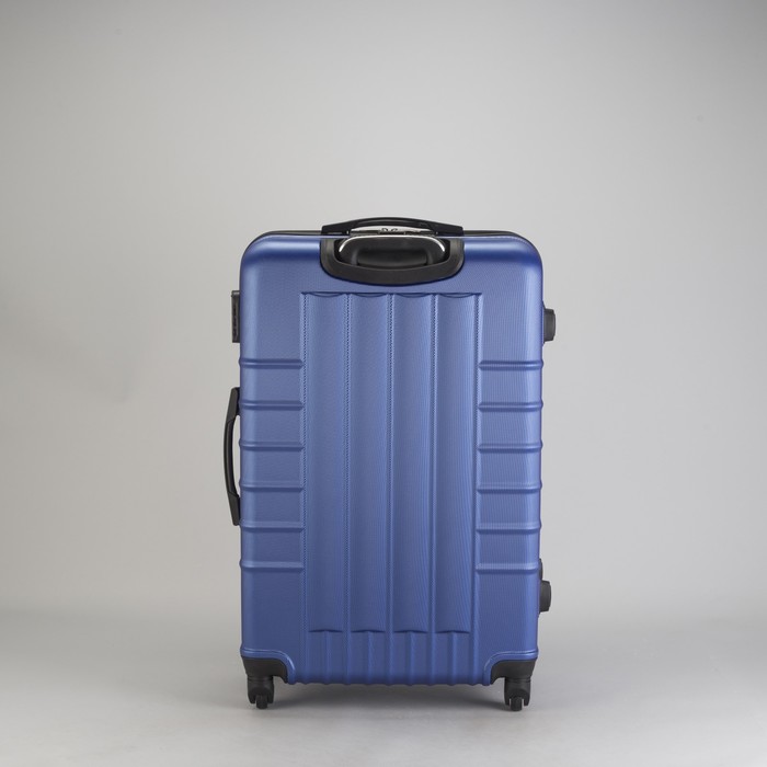 Чемодан большой "Сетка" 28", отдел на молнии, кодовый замок, 4 колеса, цвет синий