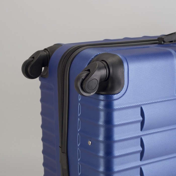 Чемодан большой "Сетка" 28", отдел на молнии, кодовый замок, 4 колеса, цвет синий