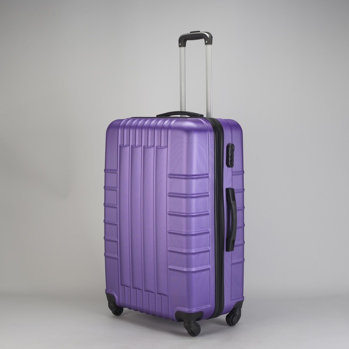 Чемодан большой "Сетка" 28", отдел на молнии, кодовый замок, 4 колеса, цвет фиолетовый
