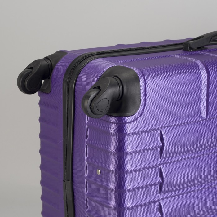 Чемодан большой "Сетка" 28", отдел на молнии, кодовый замок, 4 колеса, цвет фиолетовый