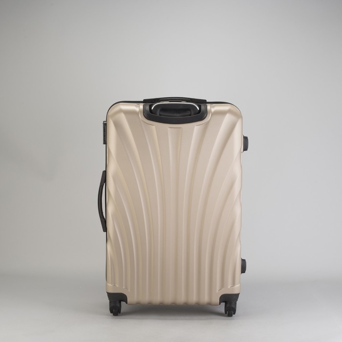 Чемодан большой "Ракушка" 28", отдел на молнии, кодовый замок, 4 колеса, цвет бежевый