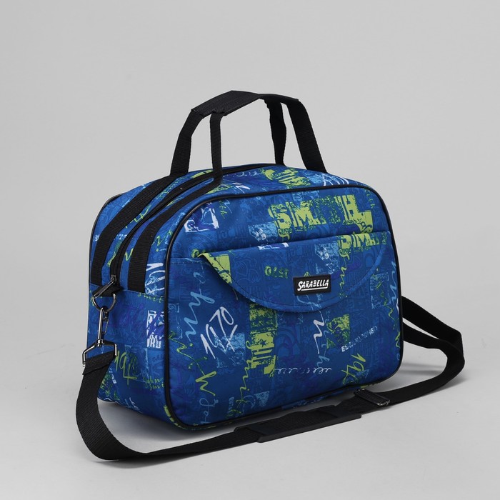 Сумка дорожная, 1 отдел на молнии, наружный карман, цвет голубой