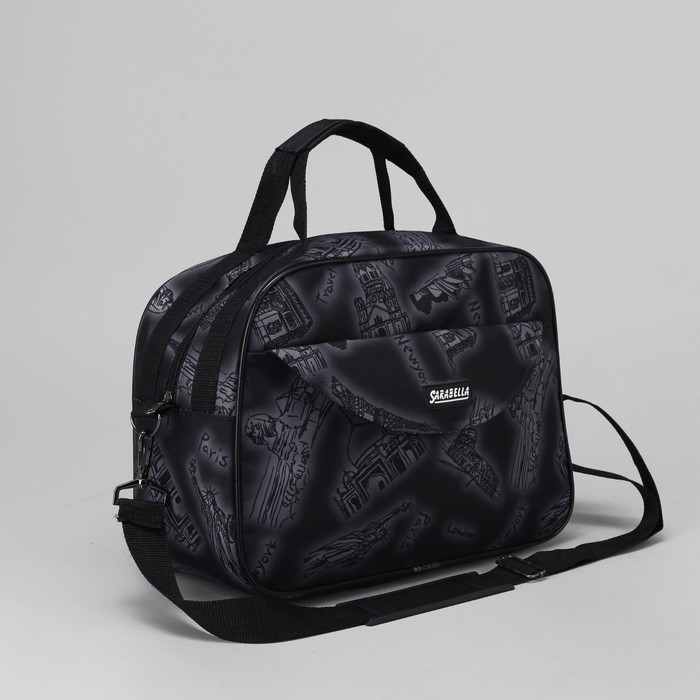 Сумка дорожная "Город", 1 отдел на молнии, наружный карман, цвет чёрный