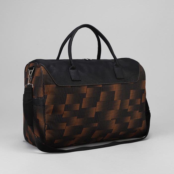 Сумка дорожная, 1 отдел на молнии, регулируемый ремень, цвет коричневый/точки