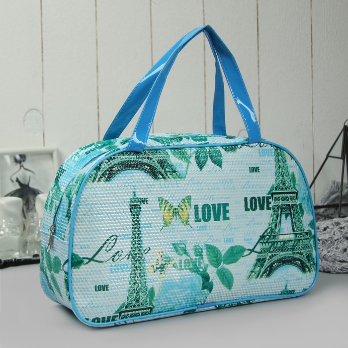 Сумка женская, отдел на молнии, ручки, цвет синий