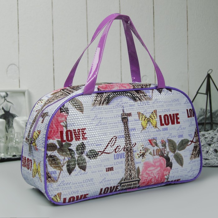 Сумка женская, отдел на молнии, ручки, цвет сиреневый