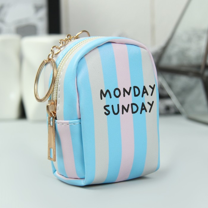 Кошелёк женский, отдел на молнии, кольцо, цвет голубой