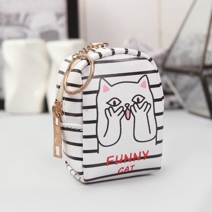 Кошелёк женский, отдел на молнии, кольцо, цвет серый