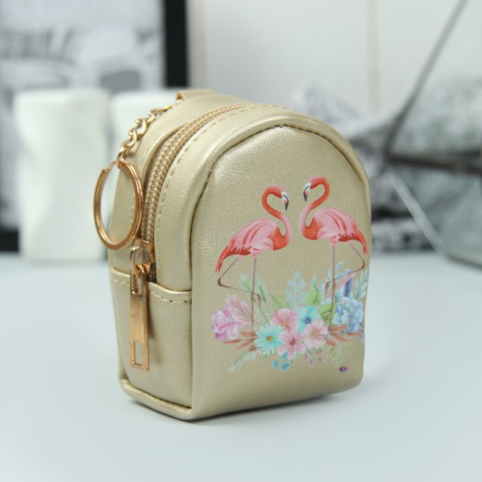 Кошелёк женский, отдел на молнии, кольцо, цвет золотой