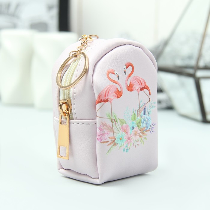 Кошелёк женский, отдел на молнии, кольцо, цвет сиреневый