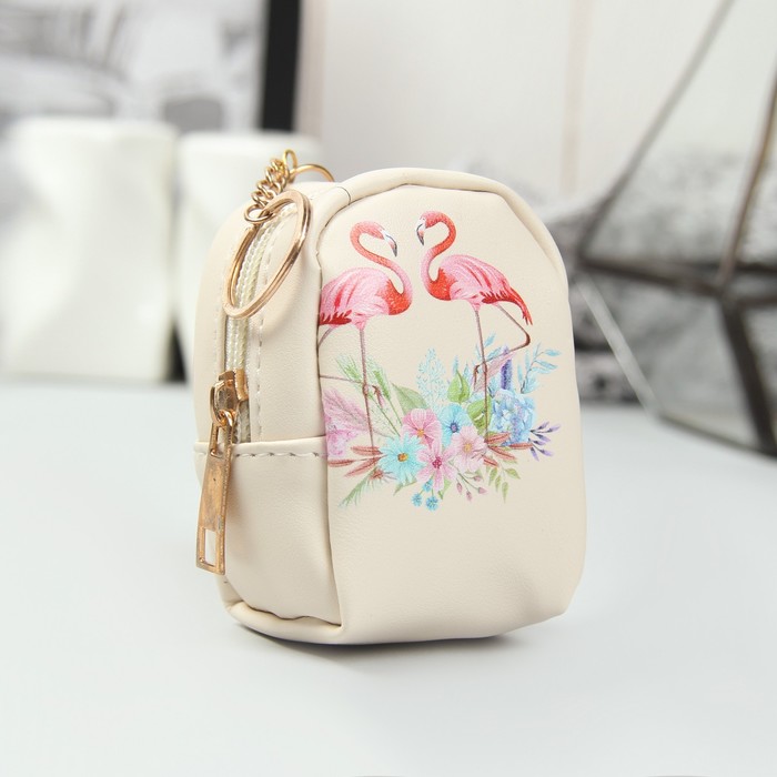 Кошелёк женский, отдел на молнии, кольцо, цвет сиреневый