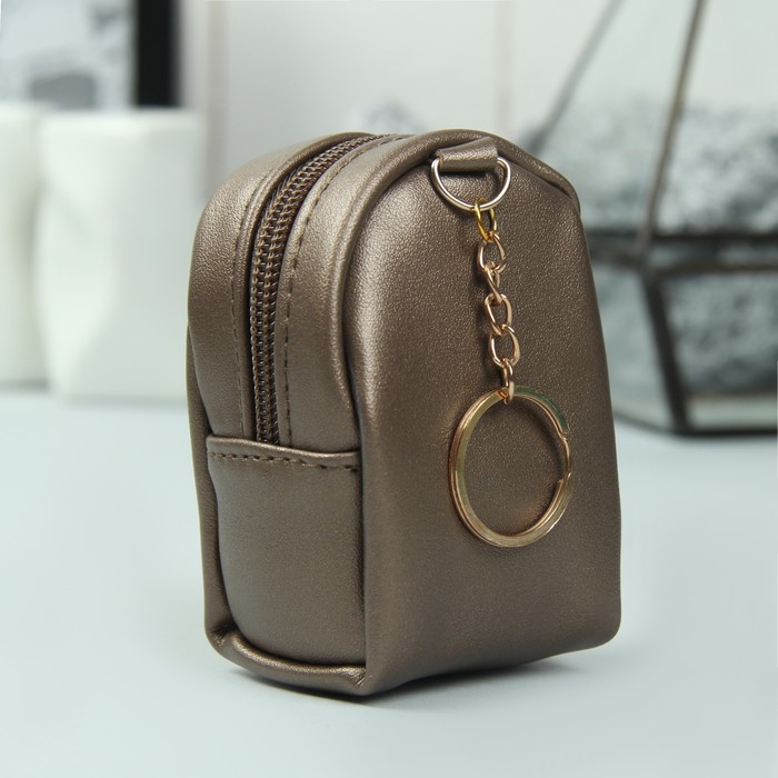 Кошелёк женский, отдел на молнии, кольцо, цвет бронзовый