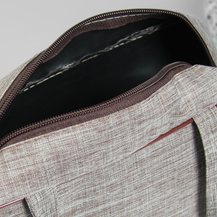 Косметичка-сумочка "Минимализм", отдел на молнии, ручки, цвет коричневый