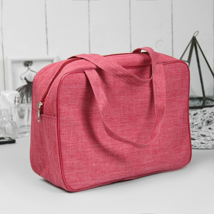 Косметичка-сумочка "Минимализм", отдел на молнии, ручки, цвет бордовый