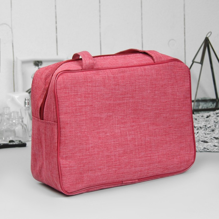 Косметичка-сумочка "Минимализм", отдел на молнии, ручки, цвет бордовый