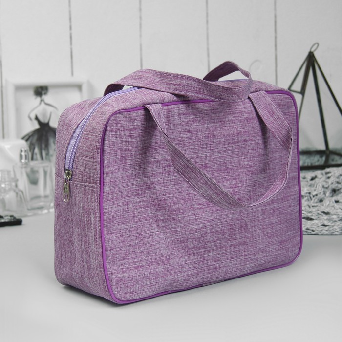 Косметичка-сумочка "Минимализм", отдел на молнии, ручки, цвет фиолетовый