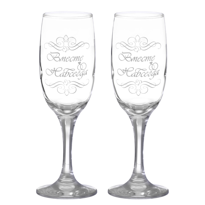 Набор бокалов для шампанского "Вместе навсегда!" 2 штуки