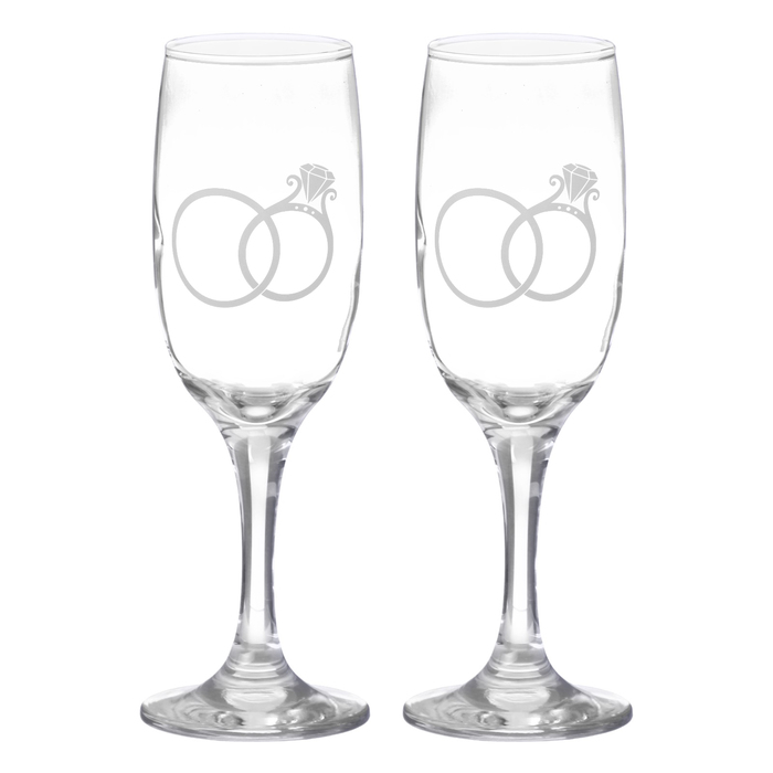 Набор бокалов для шампанского "Кольца" 2 штуки