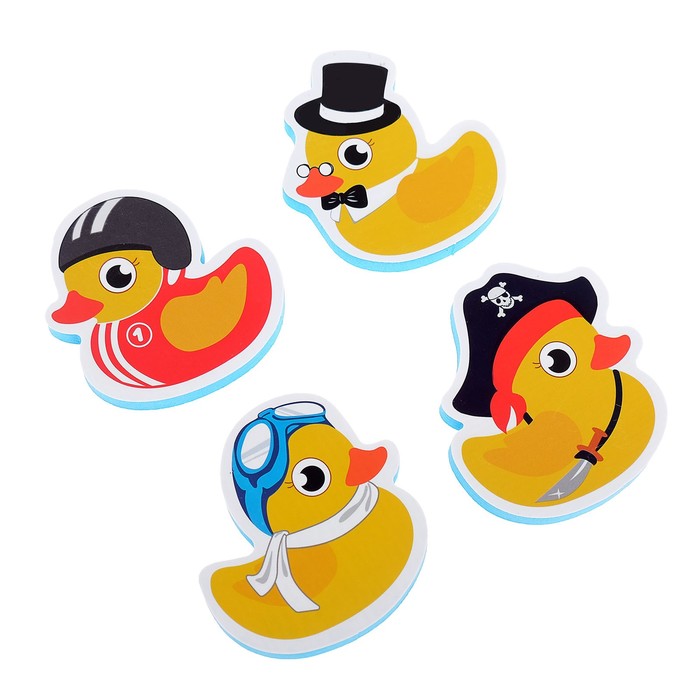 Набор игрушек для ванны «Утиная команда»: наклейки из EVA, 4 шт.