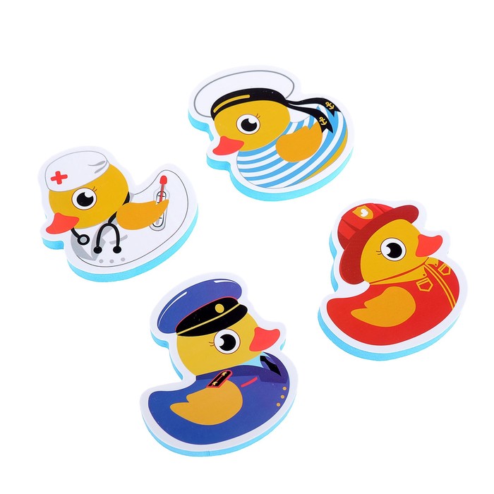 Набор игрушек для ванны «Утиные профессии»: наклейки из EVA, 4 шт.