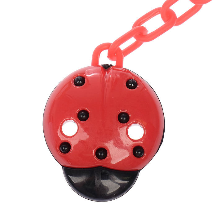 Держатель для пустышки «Божья коровка» на цепочке, цвет красный