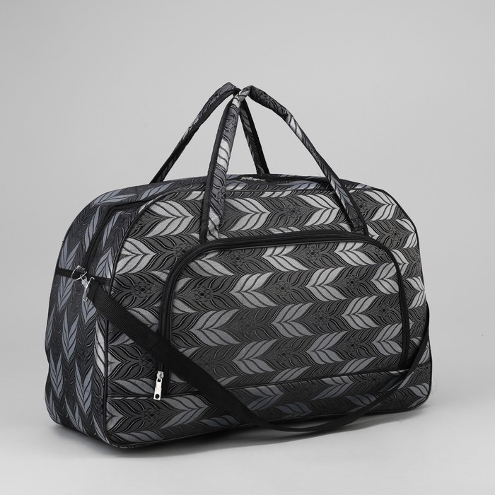 Сумка дорожная "Стрелки", отдел на молнии, наружный карман, длинный ремень, цвет серый