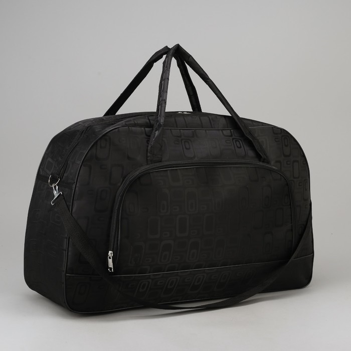 Сумка дорожная, отдел на молнии, наружный карман, длинный ремень, цвет чёрный