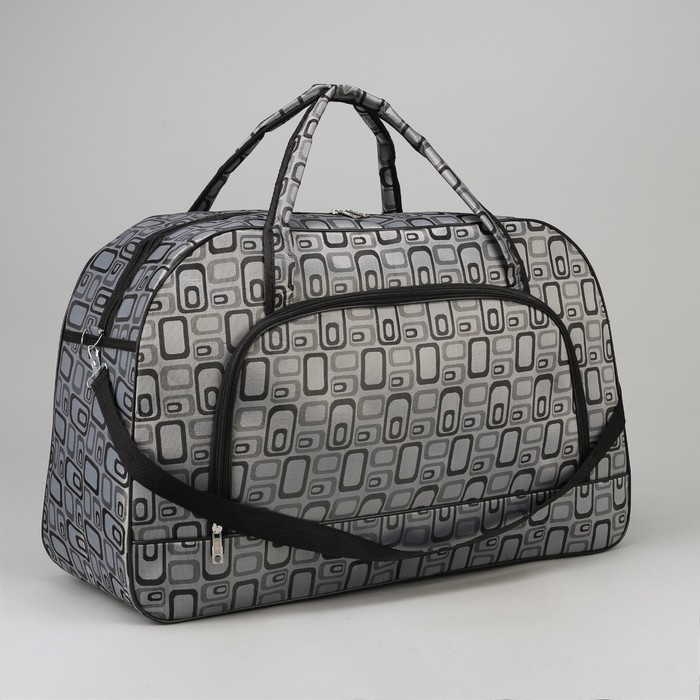 Сумка дорожная, отдел на молнии, наружный карман, длинный ремень, цвет серый