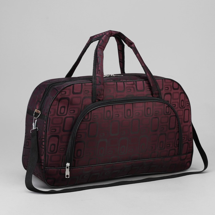 Сумка дорожная, отдел на молнии, наружный карман, длинный ремень, цвет бордовый