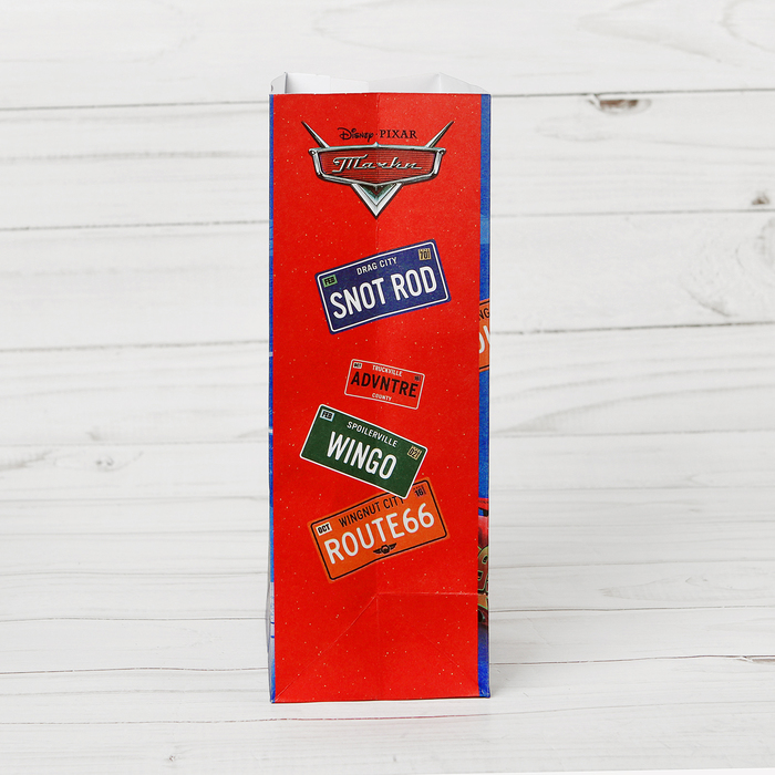 Пакет подарочный без ручек "Ты супер!", Тачки,10 х19.5 х7 см