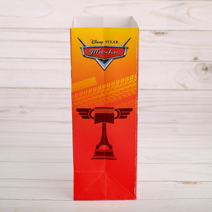 Пакет подарочный без ручек "Ты - чемпион!", Тачки,10 х19.5 х7 см