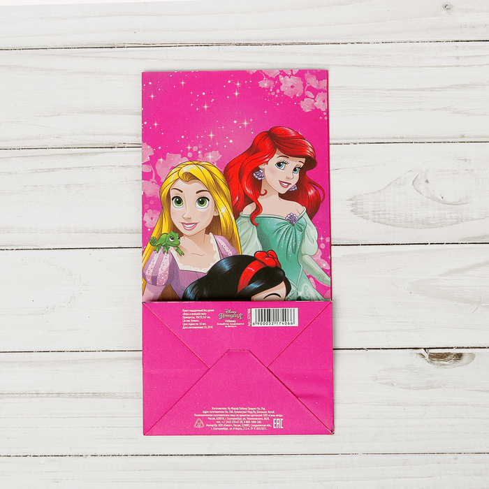 Пакет подарочный без ручек "Верь в волшебство!", Принцессы,10 х19.5 х7 см