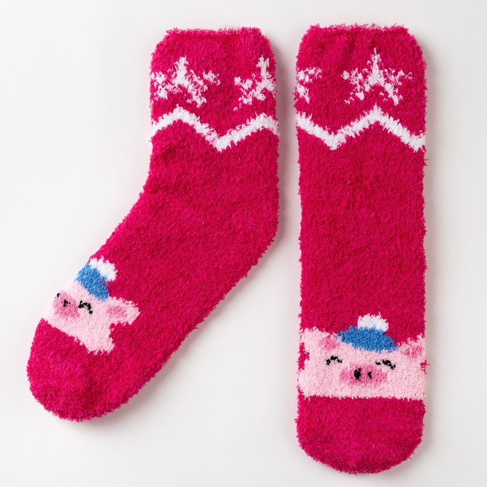 Носки женские KAFTAN "Свин" в новогоднем шаре, 100% п/э, акрил