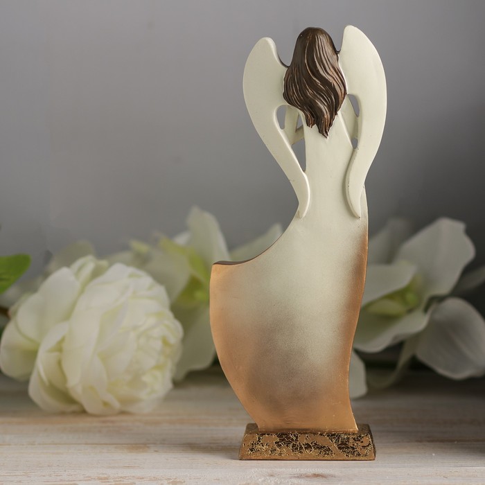 Сувенир полистоун "Ангел-девушка со звёздой. Узор" 24,5х9,5х3,5