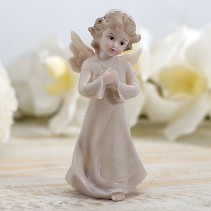 Сувенир полистоун лак "Ангел - руки к сердцу" 14,5х6,5х6,5 см