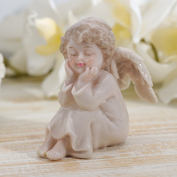 Сувенир полистоун лак "Ангелочек дремлет" 10,5х10х7 см