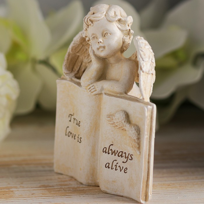 Сувенир полистоун "Ангел с книгой" 12,5х10,5х5 см