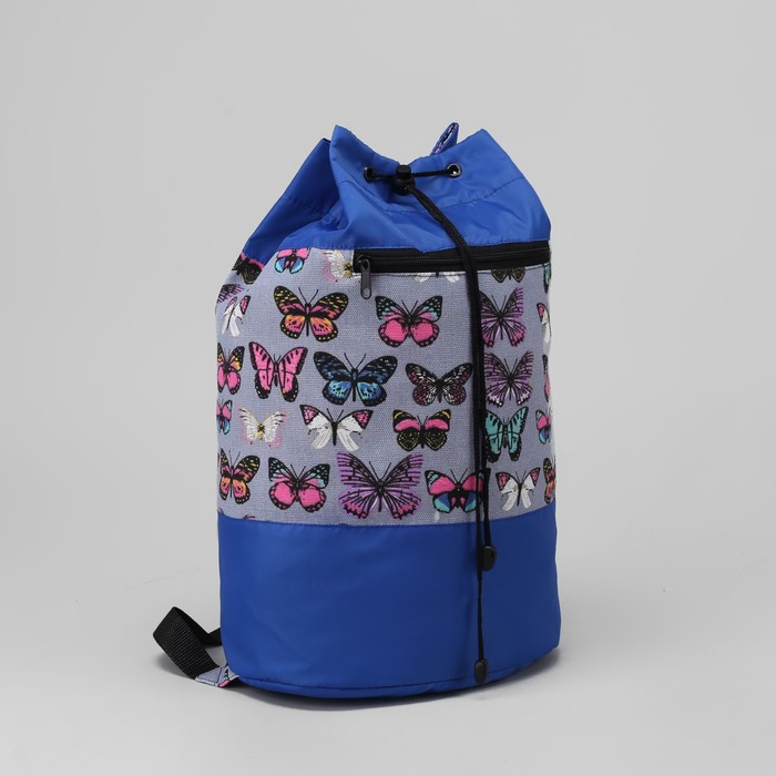Рюкзак молодёжный "Бабочки", отдел на шнурке, наружный карман