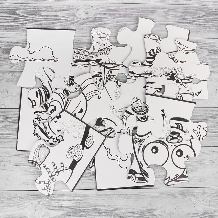 Раскраска-пазл 24 детали "Подводные жители" 12 фломастеров, размер собранного 64 на 90 см