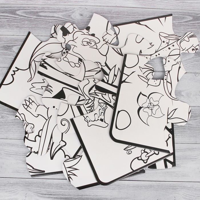 Раскраска-пазл 12 деталей "Динозавры" пастель 18 шт, размер собранного 87 на 53,3 см