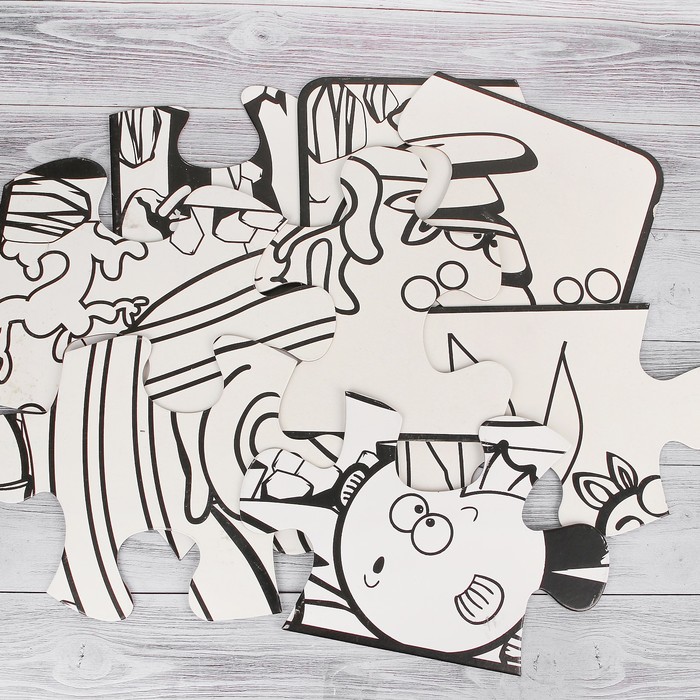 Раскраска-пазл 12 деталей "Подводные жители" пастель 18 шт, размер собранного 87 на 53,3 см 352755