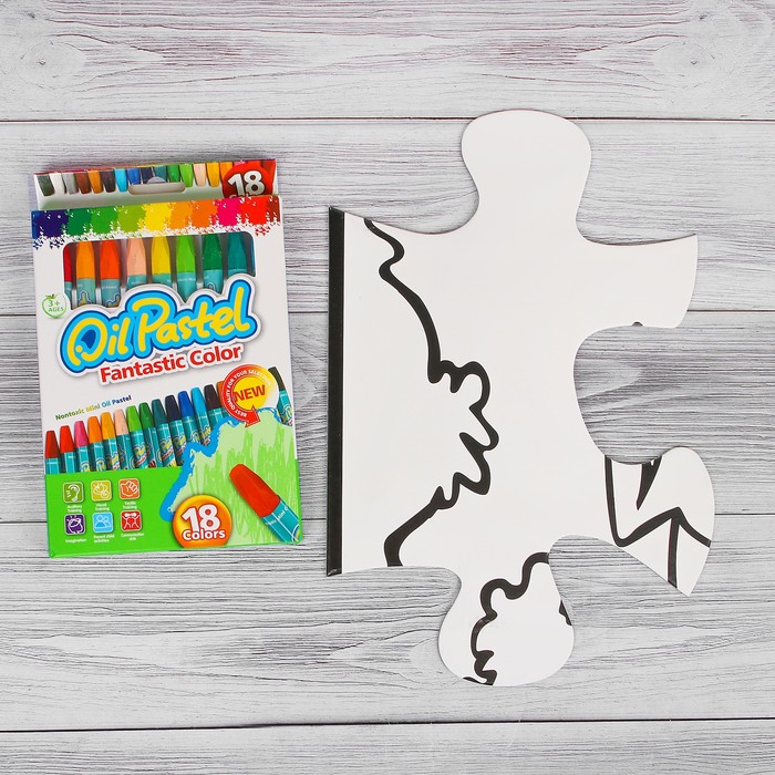 Раскраска-пазл 12 деталей "Белочки" пастель 18 шт, размер собранного 87 на 53,3 см